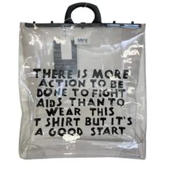 良品 Maison Margiela メゾンマルジェラ MM6 AIDSメッセージ クリアトートバッグ S63WC0001 クリア ブラック レディース 古着 中古 USEDのサムネイル