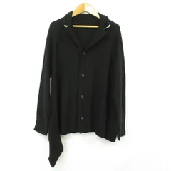 美品 Y's YOHJI YAMAMOTO ワイズ ヨウジヤマモト ウールニット アシンメトリーカーディガン YL-K52-581 サイズ2 ブラック レディース 古着 中古 USEDのサムネイル