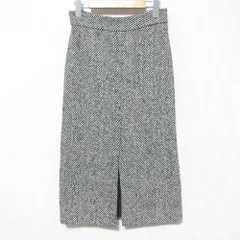 美品 RED VALENTINO レッドヴァレンティノ アルパカブレンド ウールロングスカート サイズ40 ブラック ホワイト レディース 古着 中古 USEDのサムネイル