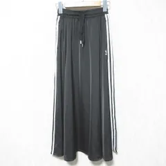 美品 adidas Originals アディダスオリジナルス LONG SATIN SKIRT ロング サテン スカート FL0039 サイズXS ブラック レディース 古着 中古 USEDのサムネイル