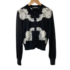 良品 Dolce&Gabbana ドルチェ＆ガッバーナ レース カーディガン ノースリーブセーター アンサンブルニット 36 ブラック レディース 古着 中古 USEDのサムネイル