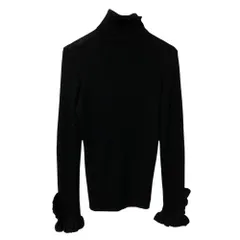 良品 LANVIN en Bleu ランバンオンブルー タートルネック ニットセーター サイズ38 ブラック レディース 古着 中古 USEDのサムネイル