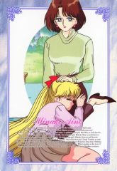 [Used] Character Card: Minako Aino (lying down) / Sailor Venus (pointing) "Pretty Guardian Sailor Moon R Deluxe Double-Sided Bromide"