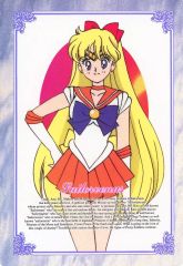 [Used] Character Card: Minako Aino & Makoto Kino / Sailor Venus (Hand on waist) "Pretty Guardian Sailor Moon R Deluxe Double-Sided Bromide"