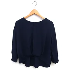 クリアインプレッション CLEAR IMPRESSION Vネック ブラウス バックロング タック ドロップショルダー 長袖 2 紺 ネイビー /NT14のサムネイル