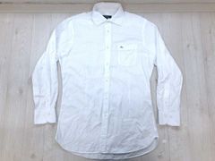 バーバリー BURBERRY BLACK LABEL トラッド シャドーダイヤ ワイドカラー 長袖 ドレスシャツ 白 41 メンズ 綿100% 三陽商会記載あり
