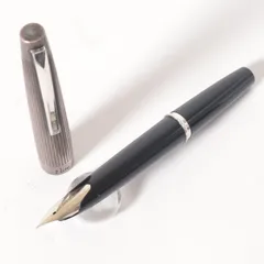 パイロット エリート スターリングシルバー 万年筆 18K-WG F 細字 格子柄 クロスハッチ 筆記確認済のサムネイル
