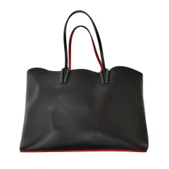 Christian Louboutin クリスチャンルブタン Cabata カバタ スパイク スタッズ レザー トート バッグ F ブラックのサムネイル