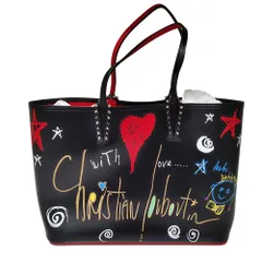 Christian Louboutin クリスチャンルブタン Cabata Loubitag Tote Bag カバタ ルビタグ スタッズ  レザー トートバッグ F ブラック レディースのサムネイル