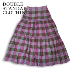 DOUBLE STANDARD CLOTHING ダブルスタンダードクロージング チェック★ ティアード ロングスカート 日本製 Sz.36 レディースのサムネイル