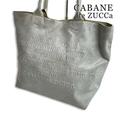 CABANE de ZUCCa カバンド ズッカ 通年★ フェイク レザー ロゴプリント トート バッグ Sz.F レディース 灰のサムネイル
