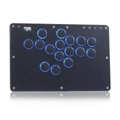Haute42 レバーレスコントローラー レバーレスアケコン T16 PRO ブラック 静音 無遅延 押し心地ばつぐん EVO 大会対応 有線接続 スリム 天板広め 膝置き可 格ゲ向け JZW-Shop Windows PC Switch2 Switch PS