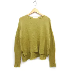 メルローズ MELROSE CLAIRE ニット セーター ロングテール リブ ドロップショルダー 長袖 カーキ /NT7のサムネイル