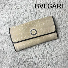 BVLGARI ブルガリ ロゴマニア 長財布 ベージュ ブラック シルバー金具のサムネイル