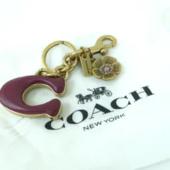 COACH コーチ キーホルダー バッグチャーム Cロゴ フラワー クローバー