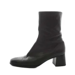 イヴサンローラン YVES SAINT LAURENT ショートブーツ チャンキーヒール レザー 36.5 黒 ブラック /AN ■GY09のサムネイル