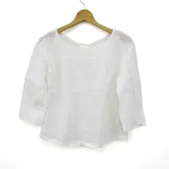 ヨシエイナバ シアーブラウス シャツ トップス 七分袖 リネン レディース 9サイズ ホワイト yoshie inaba 【中古】のサムネイル