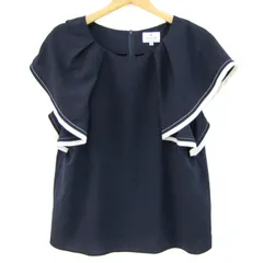 ランバンオンブルー ブラウス シャツ トップス フリルスリーブ 日本製 レディース 38サイズ ネイビー LANVIN en Bleu 【中古】のサムネイル