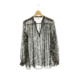 ユナイテッドアローズ UNITED ARROWS シアープリントブラウス 長袖 ジャガード ブラック /MY ■OSのサムネイル