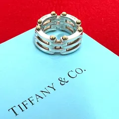 極 美品 TIFFANY&Co. ティファニー ゲートリング シルバー925 K18