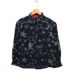 トミーガール tommy girl 国内正規品 星柄 ロゴ シャツ 長袖 コットン 綿 S ブラック 黒 /FT22のサムネイル