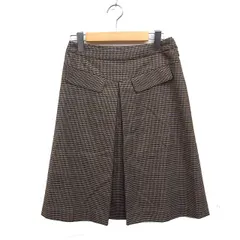 ポールスミス ブラック Paul Smith BLACK 国内正規品 千鳥柄 タックスカート ミディ丈 ウール 38 ブラウン 茶 /FT15のサムネイル