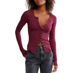 フリーピープル レディース トップス Tシャツ レース Free People Going Places Cardi Womens Acaiのサムネイル