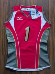 新品 Mizuno ミズノ バレーボール 女子 日本代表 栗原恵 ユニフォーム L 赤