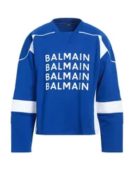 バルマン メンズ アウター パーカー・スウェット BALMAIN Bright Blue ブルーのサムネイル