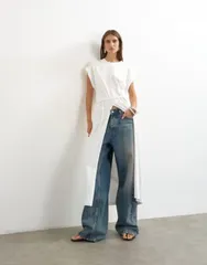 トップショップ レディース トップス タンクトップ Topshop longline twistunic top WHITE ホワイトのサムネイル