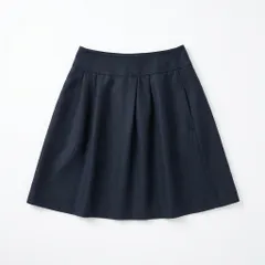 C.D.S BASIC ネイビー タックひざ丈スカート ポリエステル 67のサムネイル