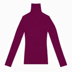 リブタートルネック ニット M マゼンタ スリムのサムネイル