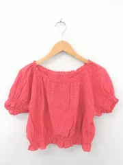 アナザーエディション ANOTHER EDITION アローズ カットソー Tシャツ  刺繍 総柄 綿 コットン ラグランスリーブ 半袖 ピンク /TT19のサムネイル