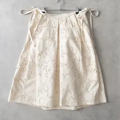 JIL SANDER ジルサンダー スカート カットワーク レース リボン コットン アイボリー イタリア製 レディース 34 b02673のサムネイル