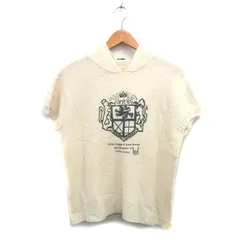 メルローズ MELROSE ニット セーター フード 半袖 ウール プリント ベージュ /KT33のサムネイル