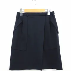 ソブ sov. ダブスタ スカート 台形 無地 シンプル ひざ丈 コットン 綿 36 ネイビー 紺 /MT19のサムネイル