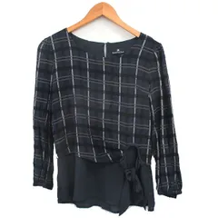 カールパークレーン KarL Park Lane カットソー Tシャツ 長袖 リボン チェック 9 ネイビー 紺 /KT24のサムネイル