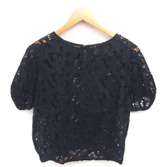 エリオポール heliopole カットソー ブラウス カットワーク刺繡 ボートネック 綿 コットン 半袖 36 ネイビー 紺 /TTのサムネイル