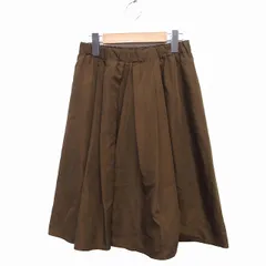 リエス Liesse ギャザースカート ひざ下丈 無地 シンプル ナイロン 2 ブラウン 茶 /FT17のサムネイル