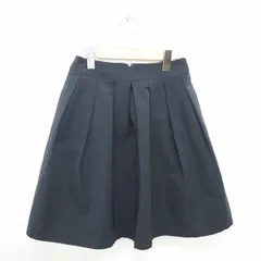 エムズセレクト m’s select スカート フレア ひざ丈 バックジップ 無地 シンプル 36 ネイビー 濃紺 /TT25のサムネイル
