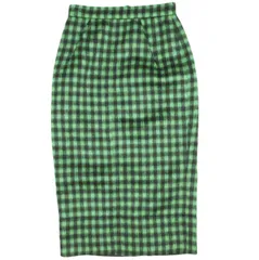 新品 N°21 ヌメロヴェントゥーノ 22AW ヴィシーチェックシャギースカート 22I-C151-3001 40 GREEN 定価75,900円 ロング タイト ペンシル ブロックチェック 神崎恵さん着用 ボトムス g22988のサムネイル