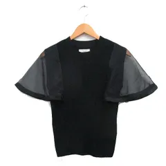 ノエラ Noela カットソー Tシャツ 半袖 シアー袖 シンプル F ブラック 黒 /KT26のサムネイル