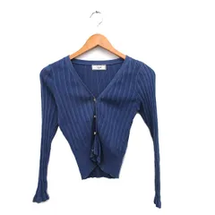 ノエラ Noela ニット カーディガン 長袖 Vネック シンプル パープル 紫 /KT7のサムネイル