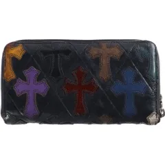 CHROME HEARTS (クロムハーツ) REC F ZIP QUILTED マルチパッチ セメタリー クロスキルティング レザーウォレット 財布のサムネイル