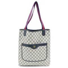 GUCCI (グッチ) VITAGE GG Tote Bag ヴィンテージ オールドグッチ シェリーライン レザートートバッグ ベージュのサムネイル
