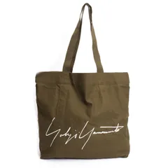 ヨウジヤマモトYohji Yamamoto シグニチャーロゴプリントカモライニングトートバッグ カーキのサムネイル