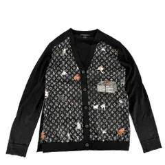 ルイヴィトン カーディガン レディース キャットグラム 猫 トップス アパレル 服 LOUIS VUITTON L ブラック 黒 ウール  シルク   春 秋 冬【中古品】のサムネイル
