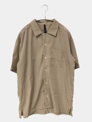 HALHAM ハルハム シャツ/ブラウス M ベージュ 無地 ミドル丈 半袖 レギュラーカラー メンズ