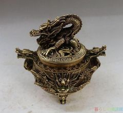 [Elegant] Panryu Incense Burner Copper Ornament Craft Artwork Interior zw427