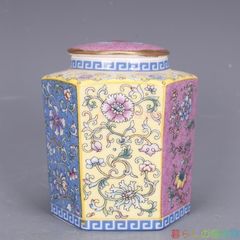 【Elegant】Qing Dynasty Qianlong Style Enamelware Tea Caddy, Tea Ceremony Utensil, Jingdezhen Porcelain, Decorative Item, Art Object, Ornament zw427